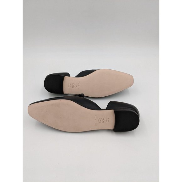 Via Spiga women's Allese black‎ leather square toe d'Orsay loafers flats - Picture 8 of 11